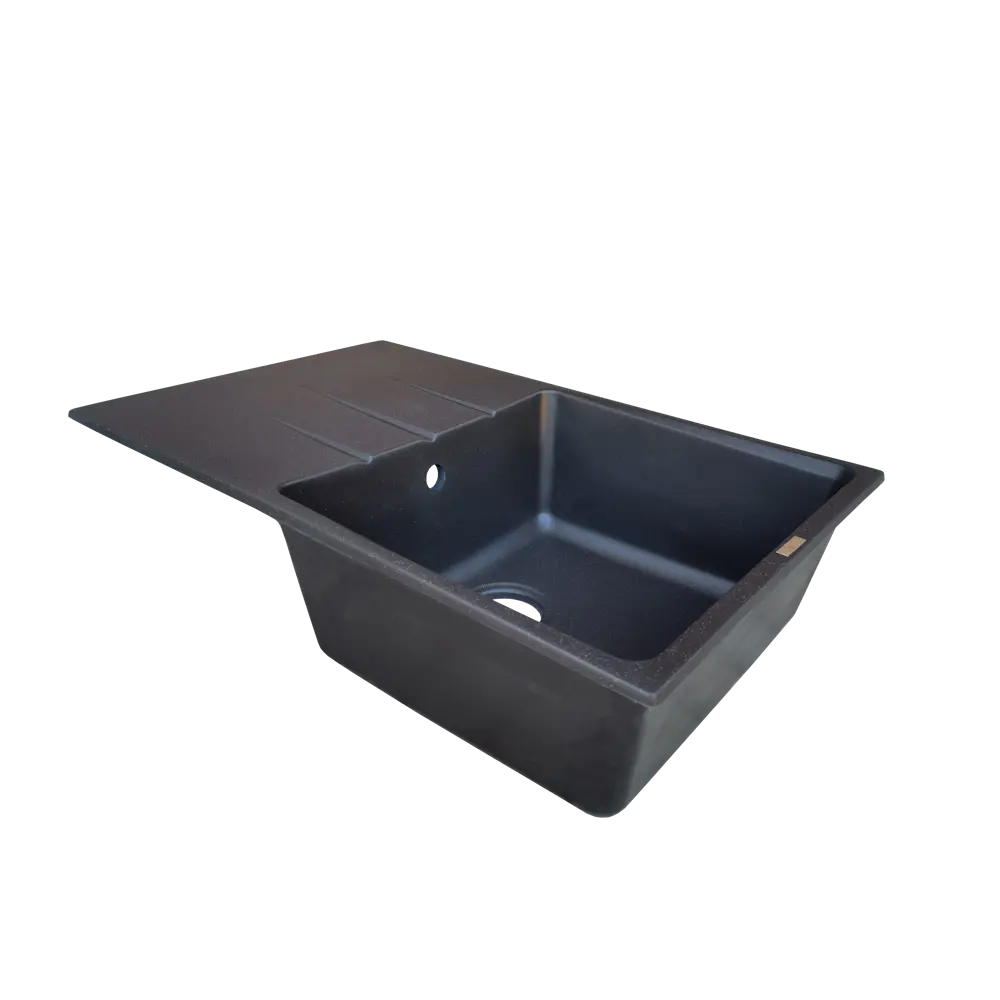 Кухонная мойка DELINIA с крылом и сифоном 78×50 см черный кварц 86410652 Мойка врезная STLM-0068829 - Вид №2