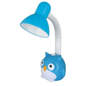 Лампа настольная Сова E27 40 Вт цвет синий