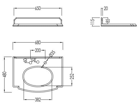 Умывальник с выдвижными ящиками с мраморной столешницей Devon&Devon Domino ARCH-00098496 - Вид №4