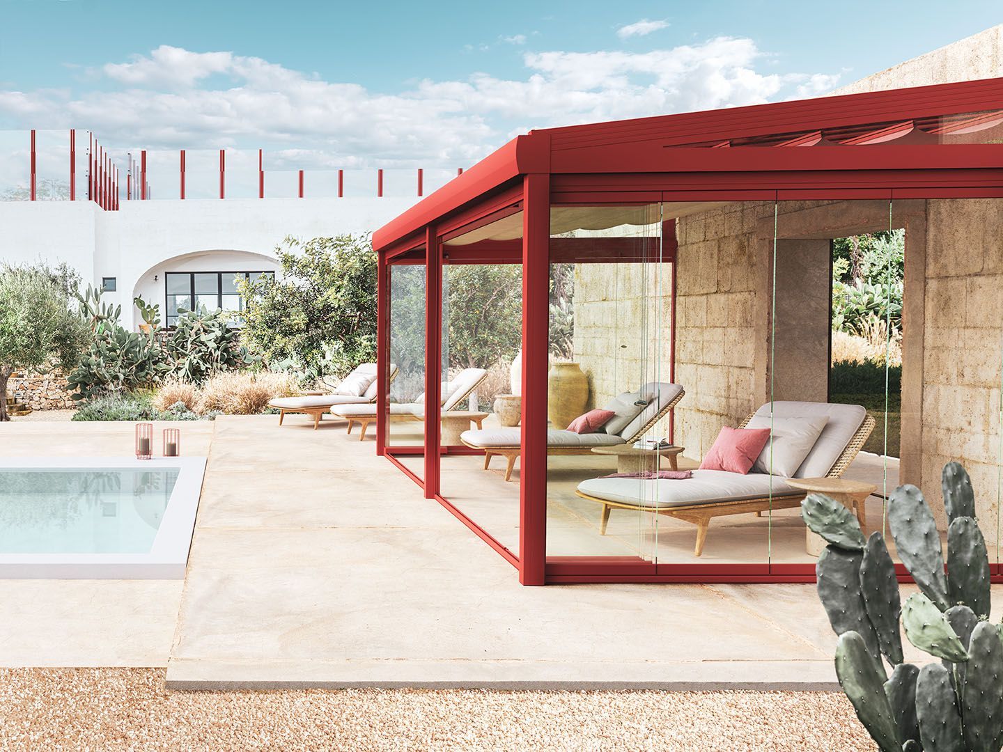 Панорамное окно для упаковки без вертикальных профилей Protezioni Visio ARCH-00095655 - Вид №7