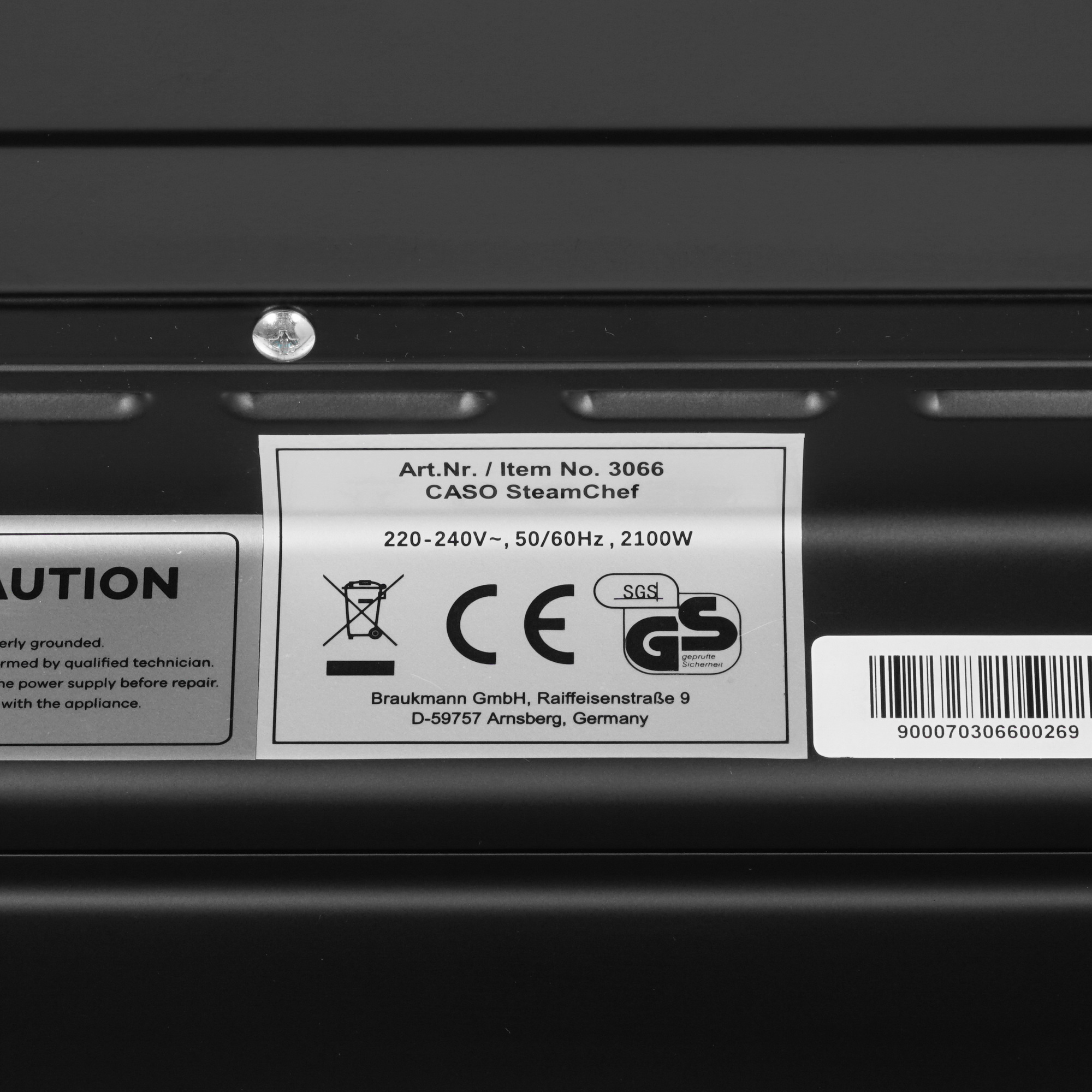 8191423 Мини-печь CASO SteamChef черный STDN-0015973 - Вид №8