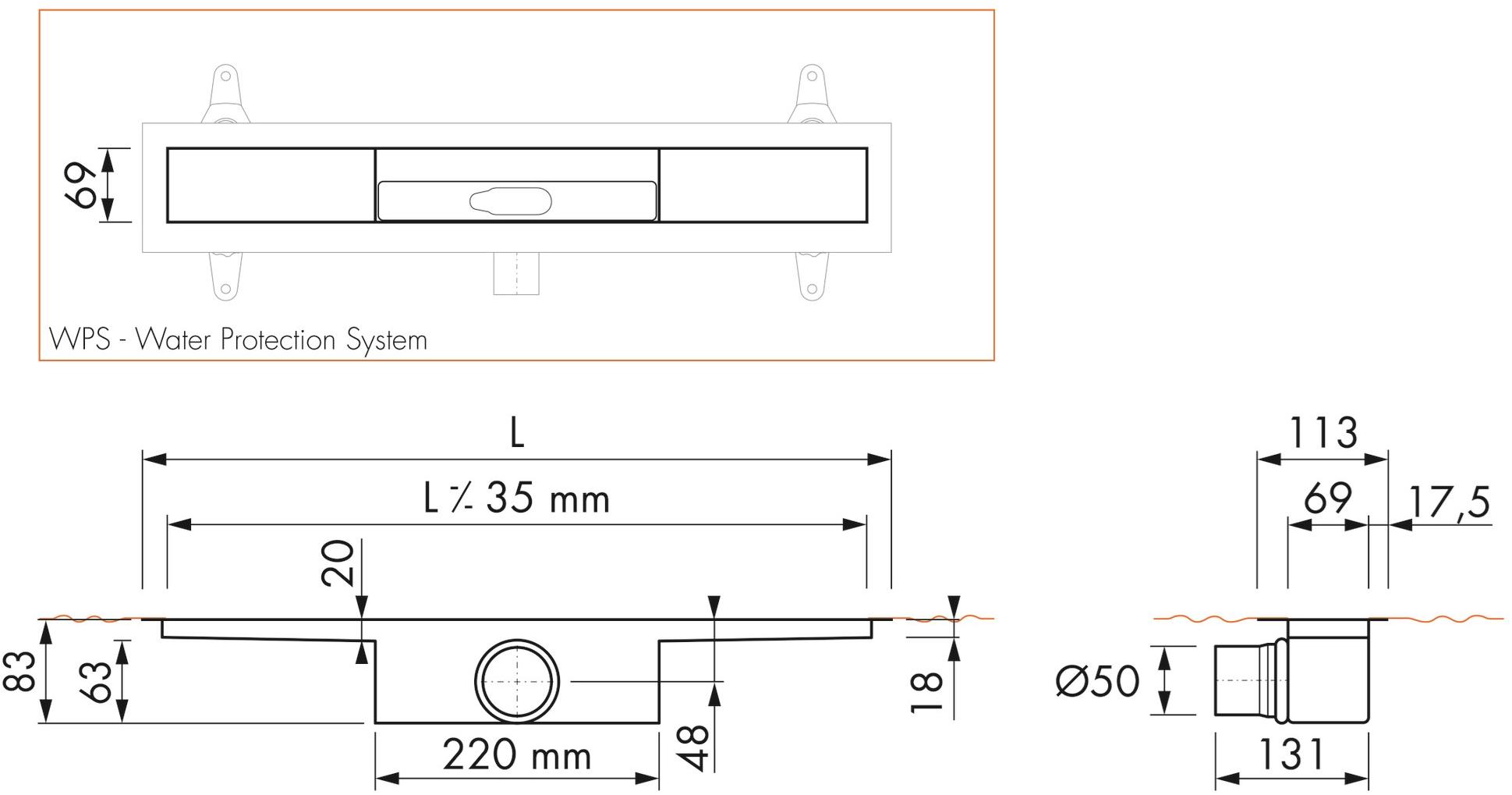 ESS Easy Drain Трап для душа из стали и стекла Modulo taf sun-id-1414061 - Вид №4