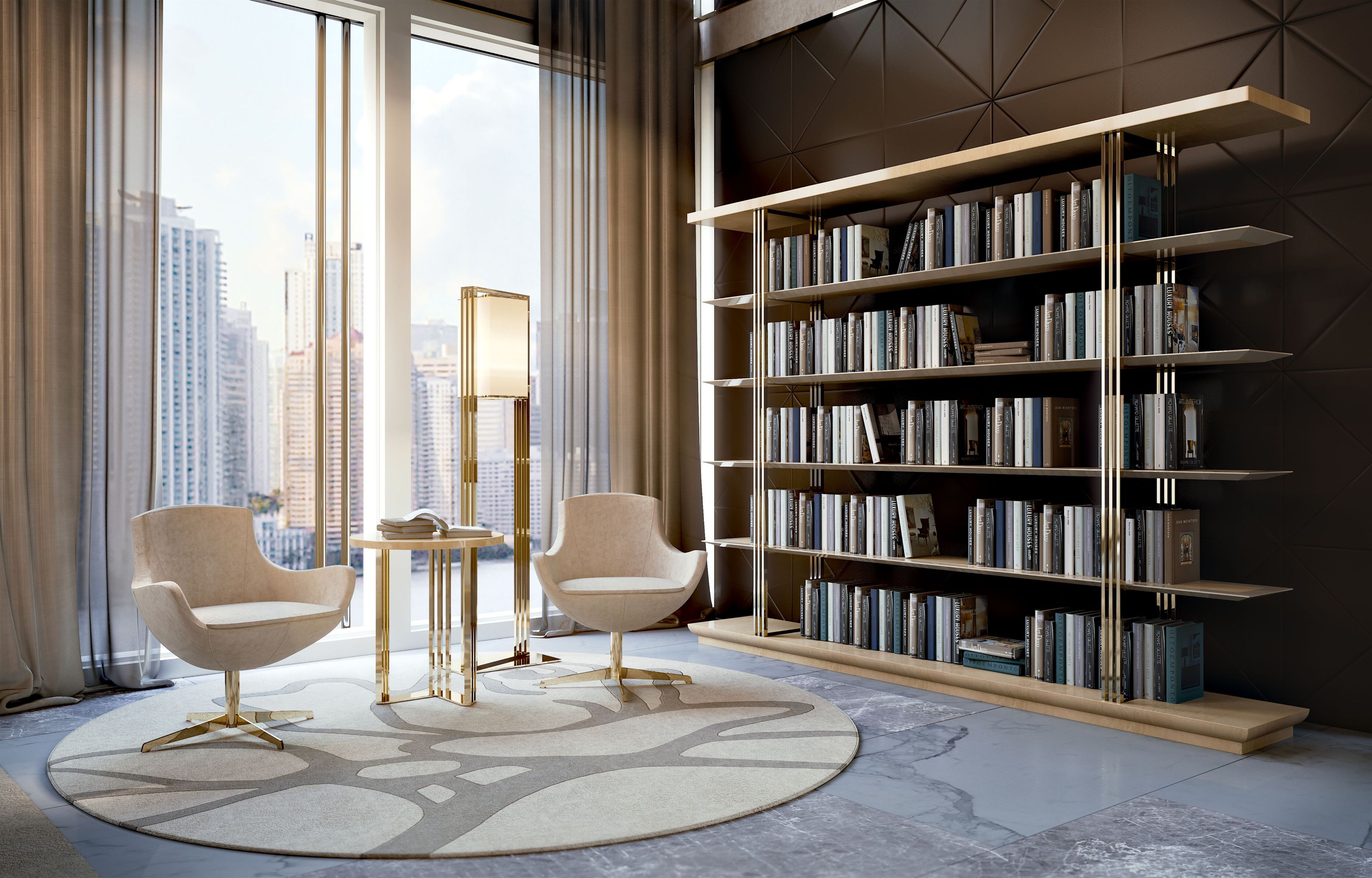 Круглый шерстяной ковер ручной работы Bizzotto Italia Симфония – бесконечность ARCH-00077055 - Вид №2