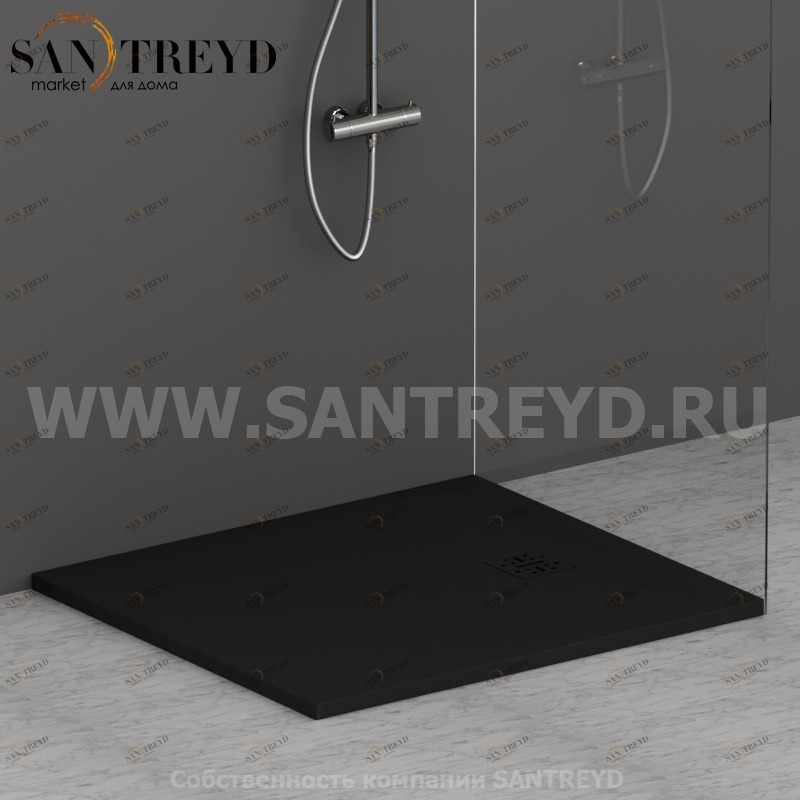 DP10090504 Душевой поддон 100х90 см цвет Черный бархат Globo DOCCIAPIETRA Италия Ceramica Globo