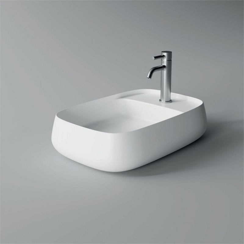 33200101.01 Накладная раковина 600х400х150 мм Alice Ceramica Nur без перелива с 1 отверстием под смеситель Белый глянцевый