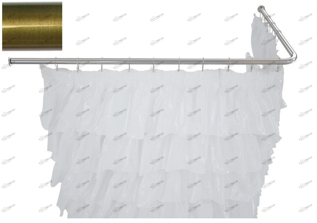 Карниз для ванны Aquanet угловой Г-образный 140x70 бронза 00241637