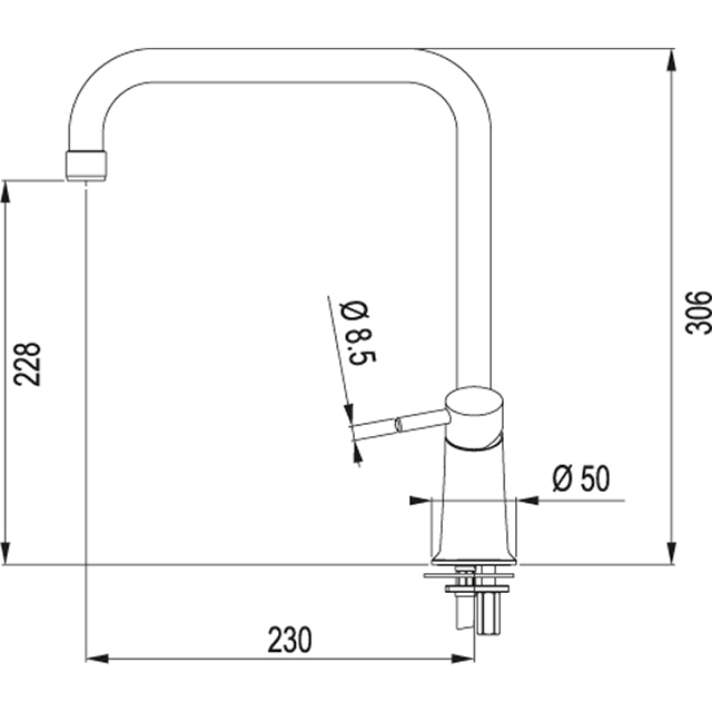 Смеситель кухонный  Franke Galileo Поворотный излив Fragranite Графит sun-id-1698979 - Вид №1
