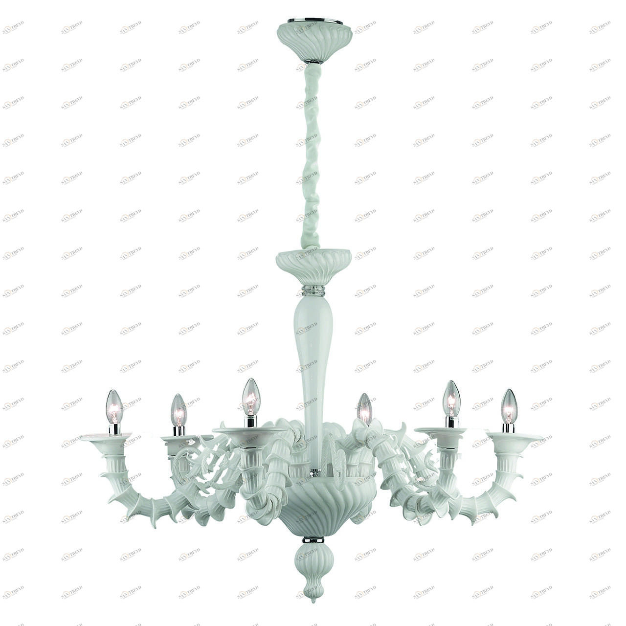 Подвесная люстра Ideal Lux Ca Rezzonico SP6 Bianco IDEAL LUX ДИЗАЙНЕРСКИЕ, CA REZZONICO BIANCO 057270 Белый 
