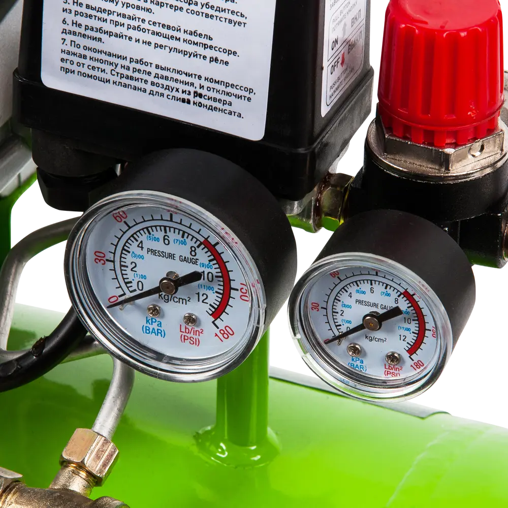 Компрессор масляный воздушный Сибртех КК-1100/22, 1.1 кВт, 135 л/мин, 22 л, прямой привод STLM-2087148 - Вид №2