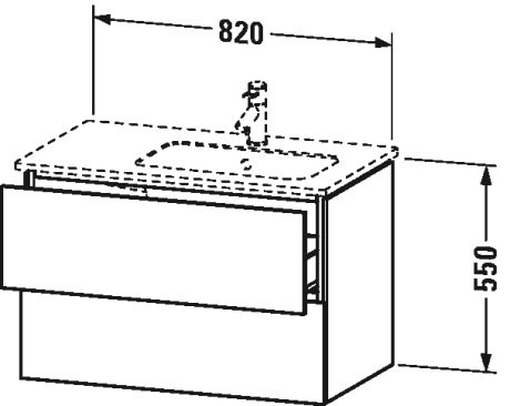 LC629205252 L-Cube Тумбочка подвесная Европейский дуб, декор Duravit - Вид №1