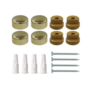 Крепление для зеркала 18 мм металл/пластик гладкое цвет золото 4 шт.