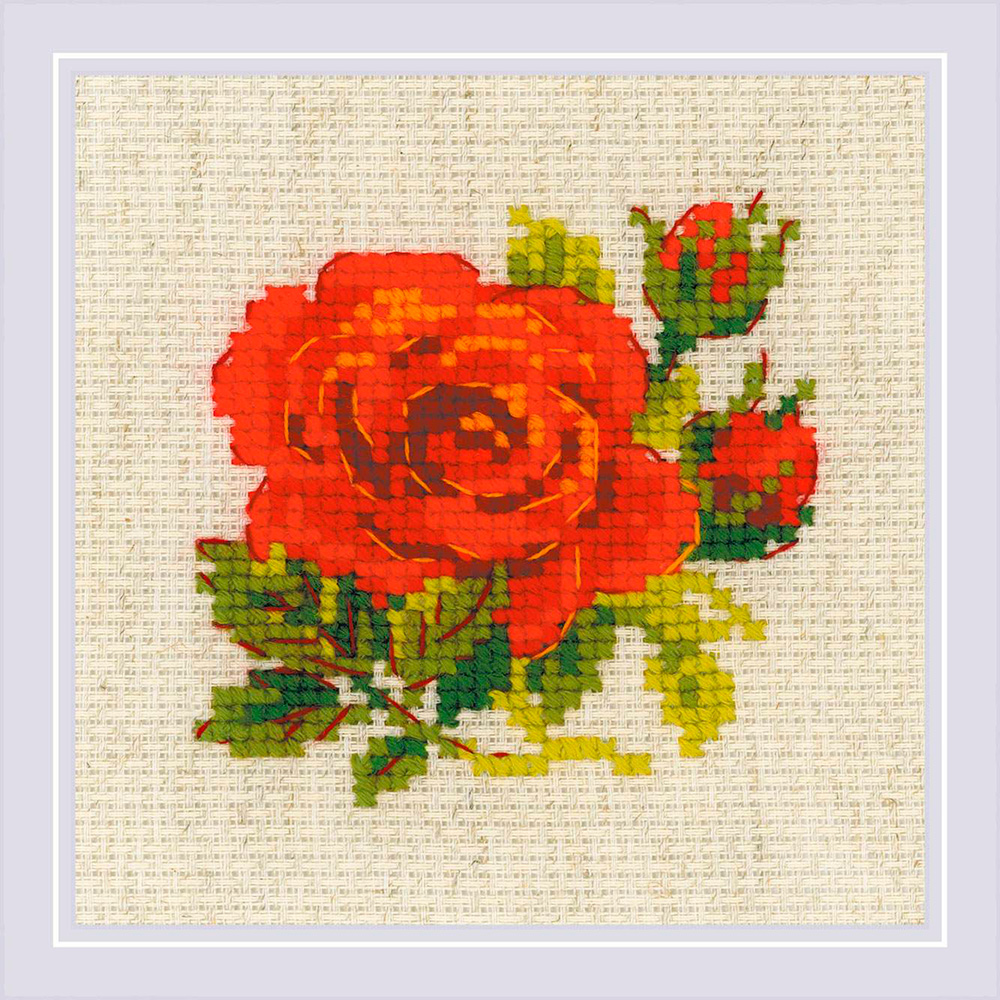 1843 Набор для вышивания Розочка 13 х 13 см RIOLIS Сотвори Сама 