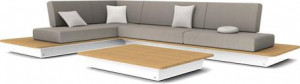 MNST369 Concept 1 белый столешница из дерева iroko Manutti Air