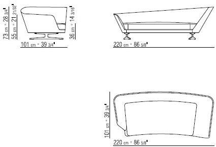 Flexform Мягкая кушетка из ткани Zeus sun-id-1380499 - Вид №2