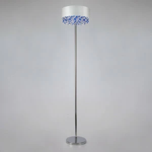 Торшер хрустальный на 3 лампы 165х35 см белый с синим Strotskis 01096/3 BOGATES ELISA 00-3889459 Белый;синий;хром