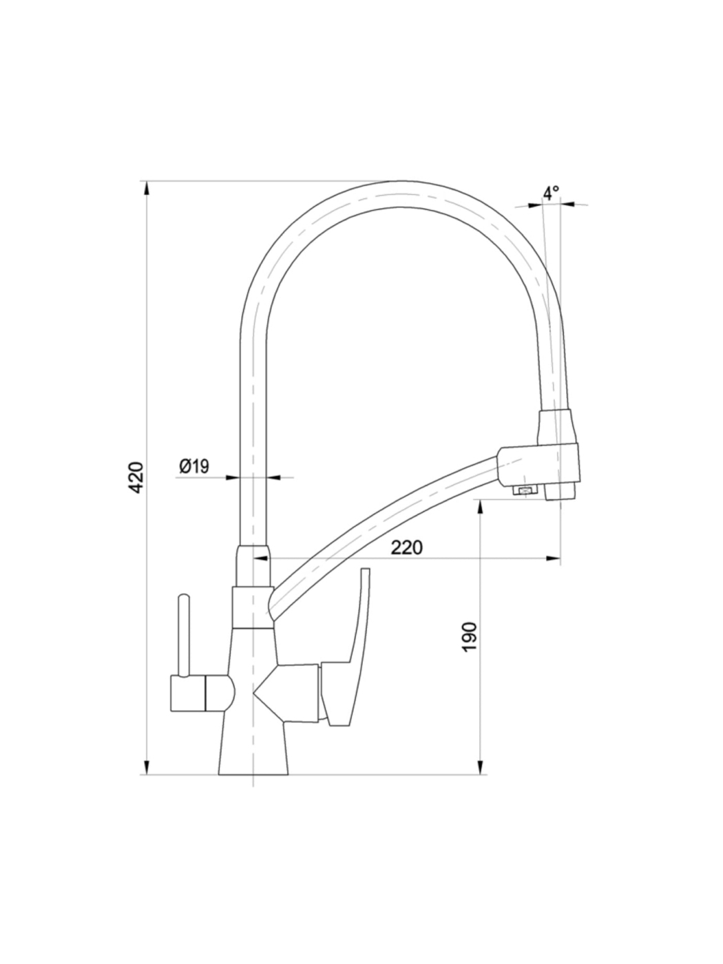 687561 Смеситель кухонный Tolero Malaga Chrome Polygran  - Вид №1