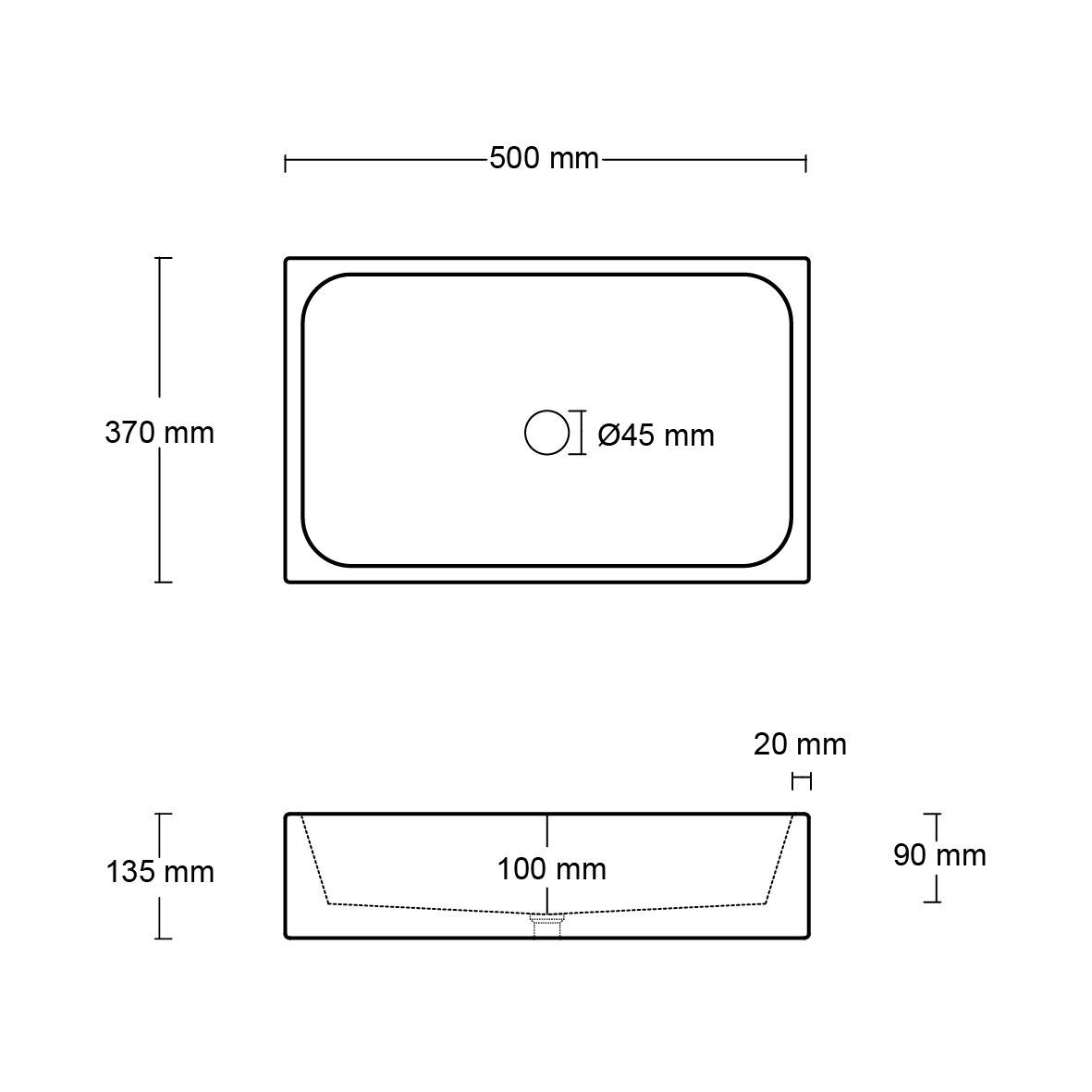 Бетонный прямоугольный умывальник с одной столешницей URBI et ORBI IMMISSIO 50 ARCH-00060764 - Вид №8