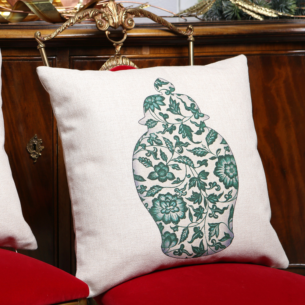 2719166 Декоративная подушка «Китайская ваза», версия 3, антик грин Object Desire  - Вид №4