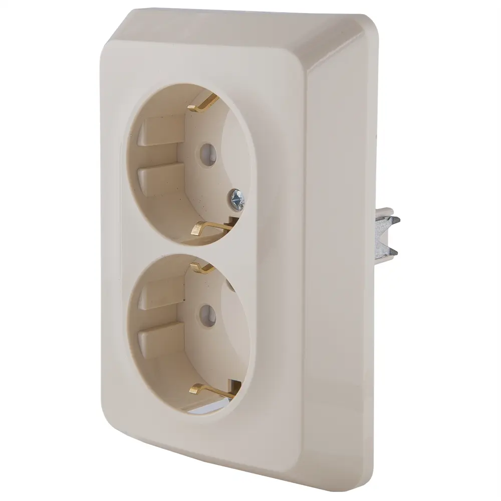 Двойная розетка SYSTEME ELECTRIC Этюд с защитными шторками 18036571 STLM-0009307 - Вид №1