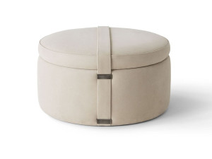 Круглый кожаный пуф