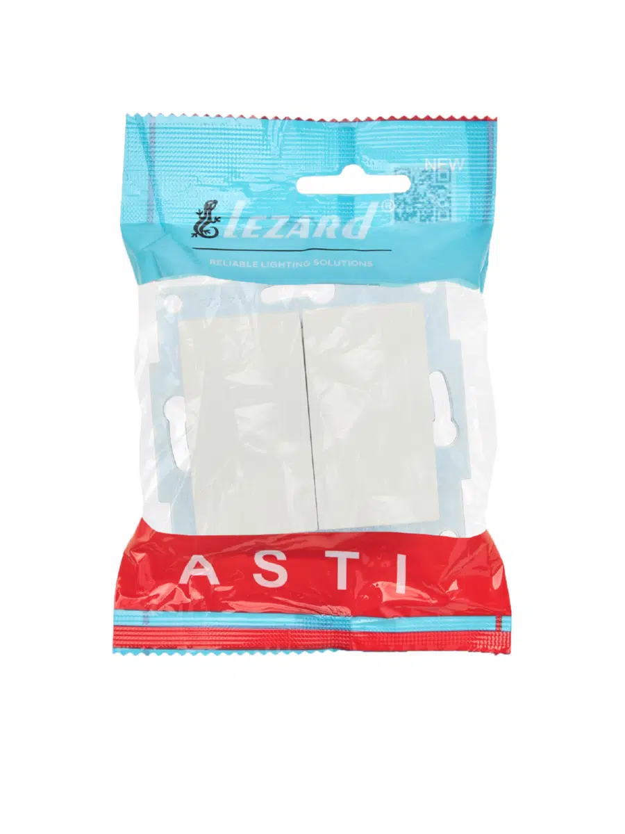 ASTI Выключатель двойной жемчужно-белый перламутр механизм LEZARD 7081-3088-101 - Вид №3