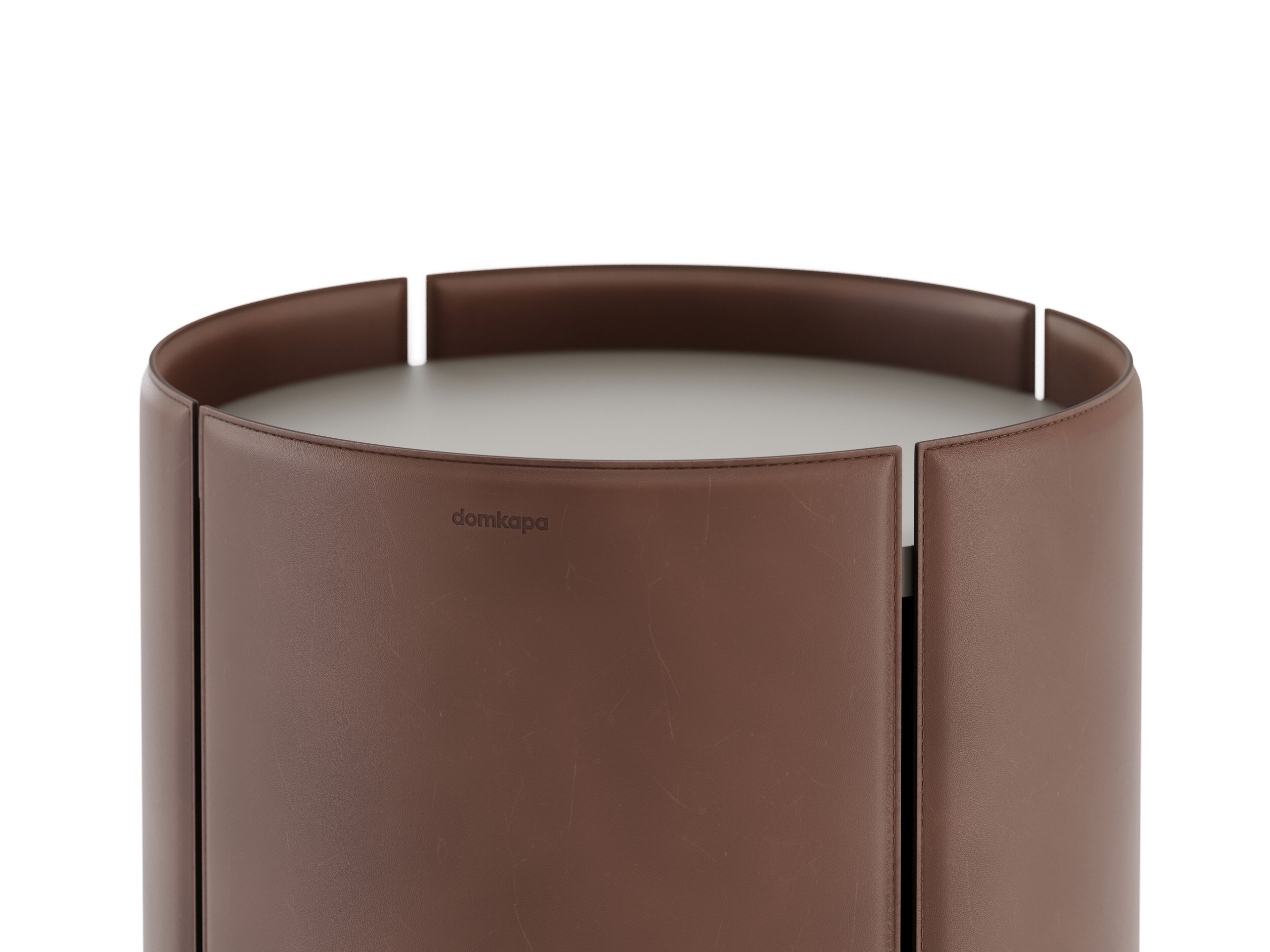 Высокий круглый журнальный столик с кожаной обивкой Domkapa MANO ARCH-00012491 - Вид №1
