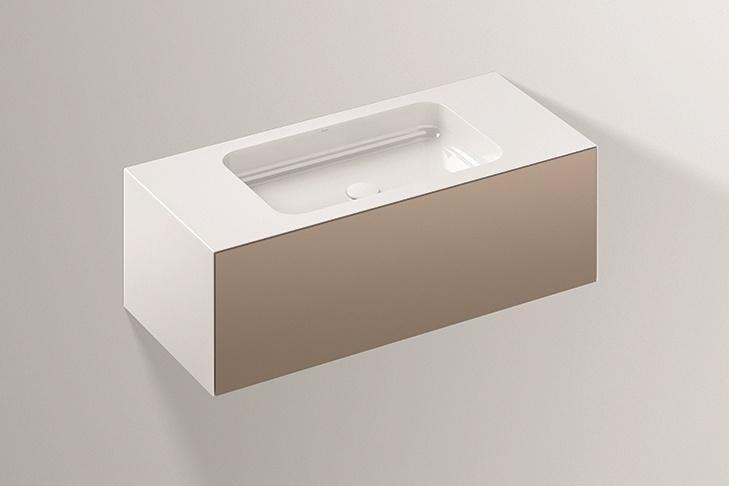 5156511000 Умывальник с тумбой, wp.folio4, белая, proshield, лакированная, шелковисто-матовый блеск, лунный камень Alape серия FO (Folio) 