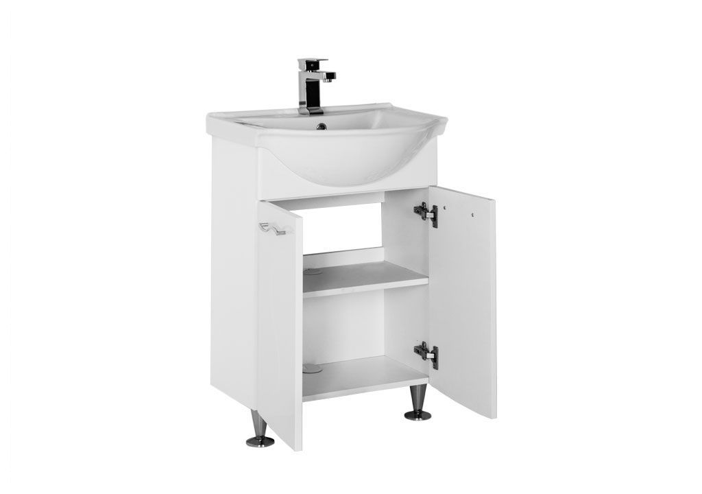Тумба под раковину Aquanet Моника 60 белый sun-id-275393 - Вид №1