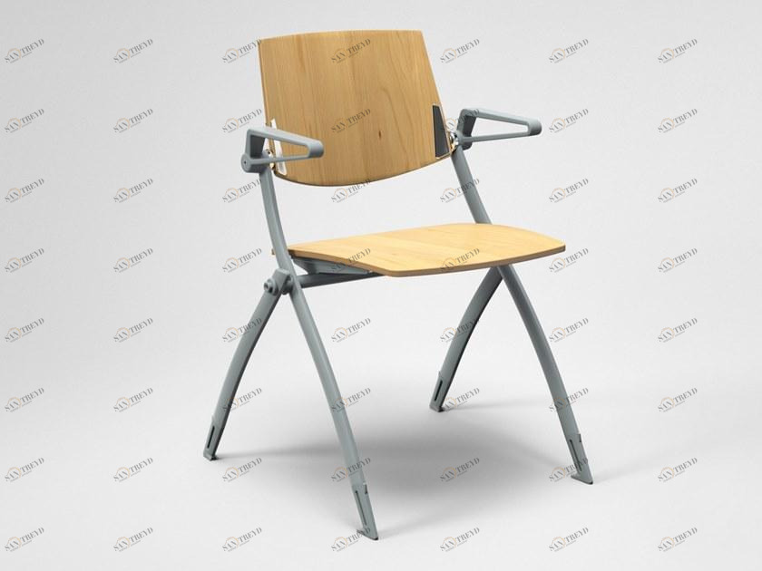 FANTONI Складной деревянный стул для конференций с подлокотниками Seating system sun-id-1377534