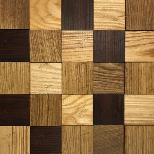 Мозаика и 3D панели из дерева Tarsi 3D 3d Микс Термо 2.м.2.0 Дуб Селект 3д (мозаика панели), гладкая (3Д (мозаика панели), Гладкая) 300х300 мм 1401100059