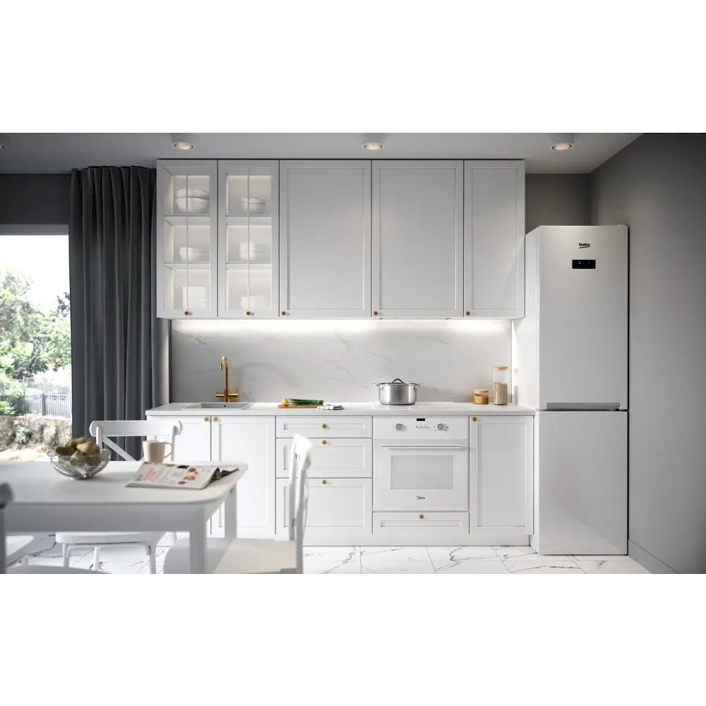 Фасад кухонный DELINIA ID Ньюпорт белый матовый с филенкой 59.7x25.3 см 82010381 STLM-0870578 - Вид №3