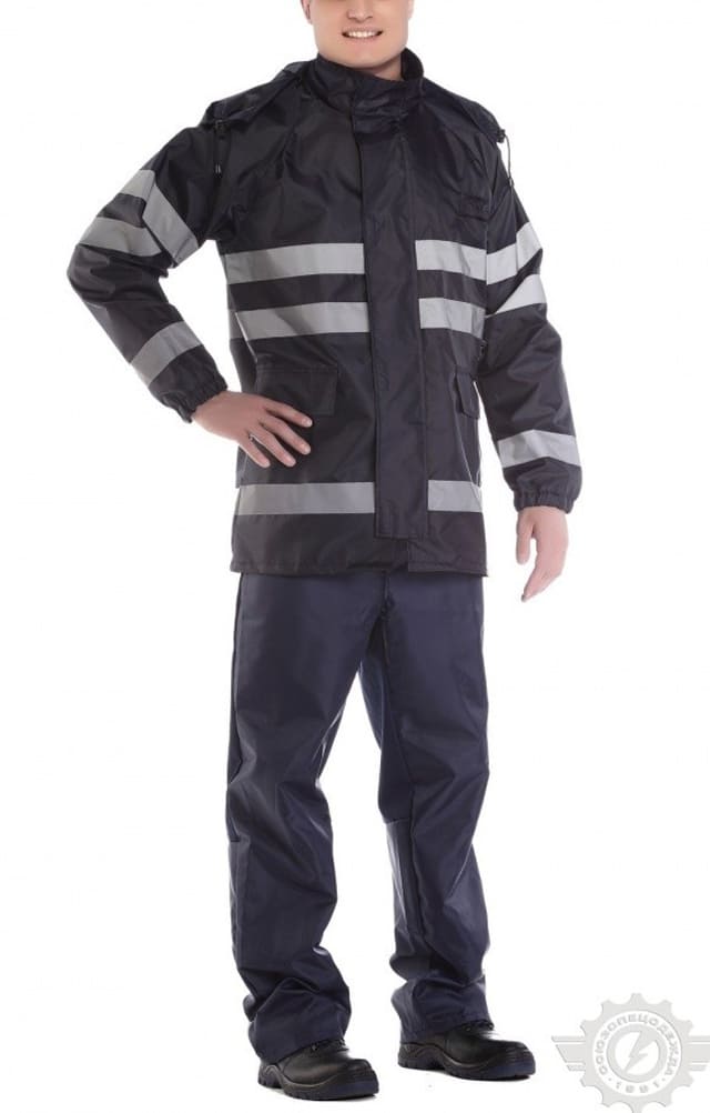 65799 Куртка-ветровка с СВП синяя  Непромокаемая спецодежда  размер 52-54/170-176  - Вид №6