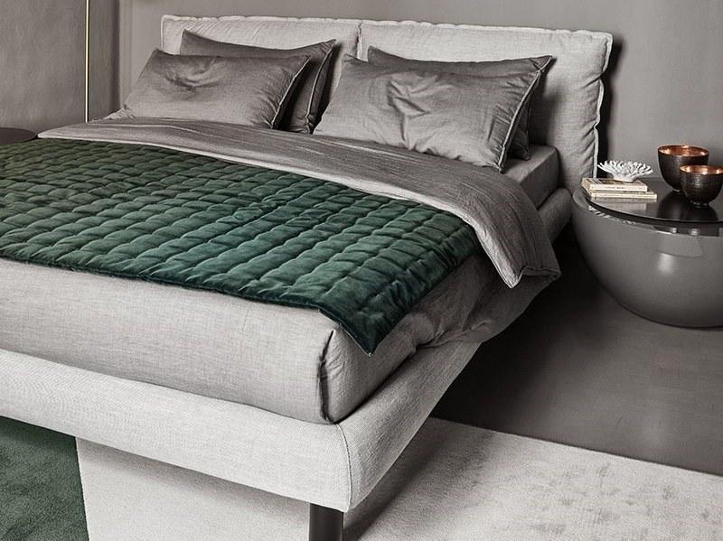 Meridiani Двуспальная кровать со съемным чехлом из ткани с мягким изголовьем sun-id-1456055 - Вид №2