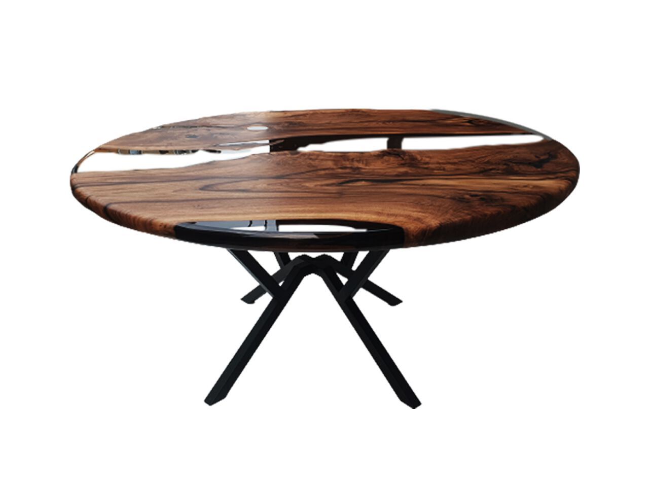 Круглый стол из смолы и орехового дерева Legnor LEG2408731 ARCH-00139281 - Вид №2