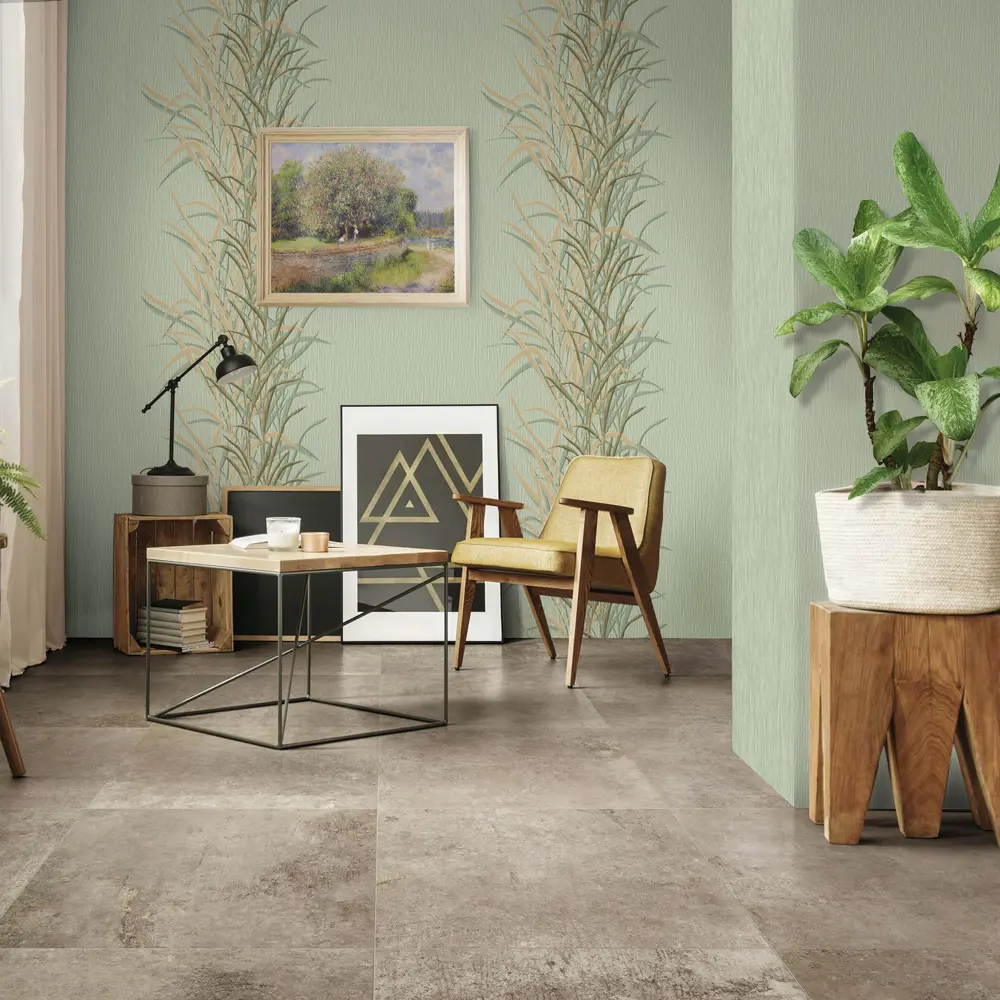 Обои флизелиновые Erismann Siena зелёные 1.06 м 6138-5 STLM-2106471 - Вид №2