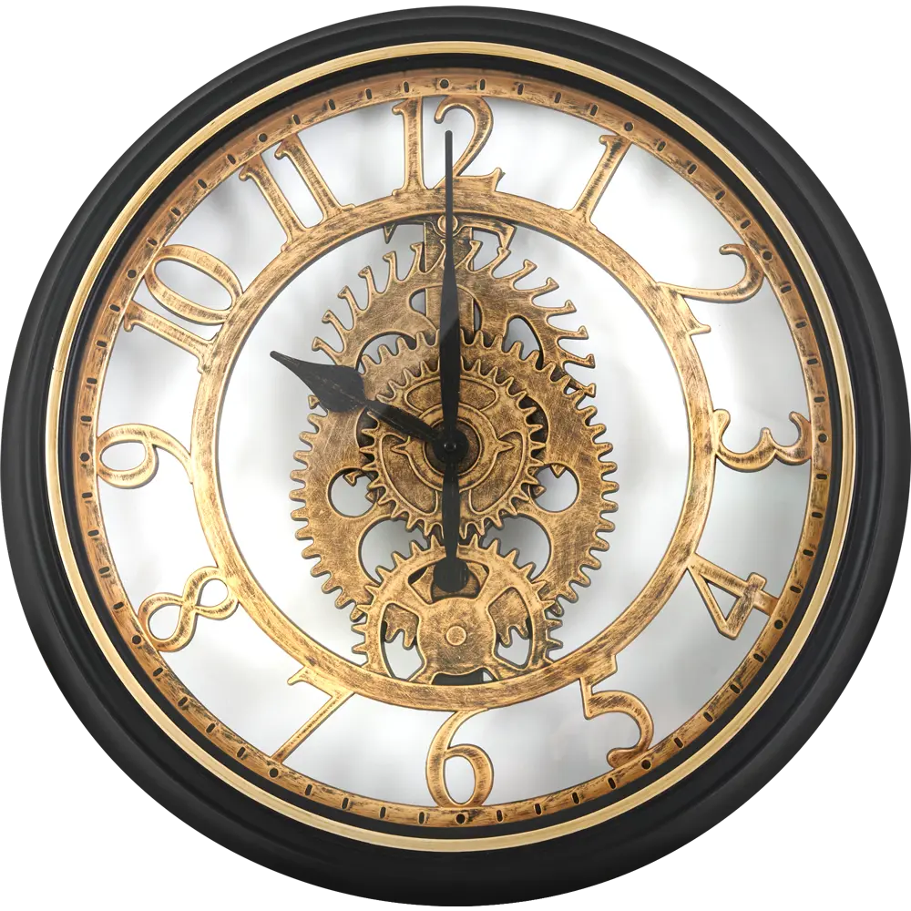 Часы настенные Dream River Шестеренки круглые пластик цвет черный ø50,8  см STLM-2136239 - Вид №1