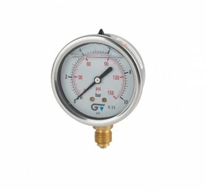 GENEBRE 3822 006 Манометр Ø 63 с глицерином, нижнее соединение, резьба BSP