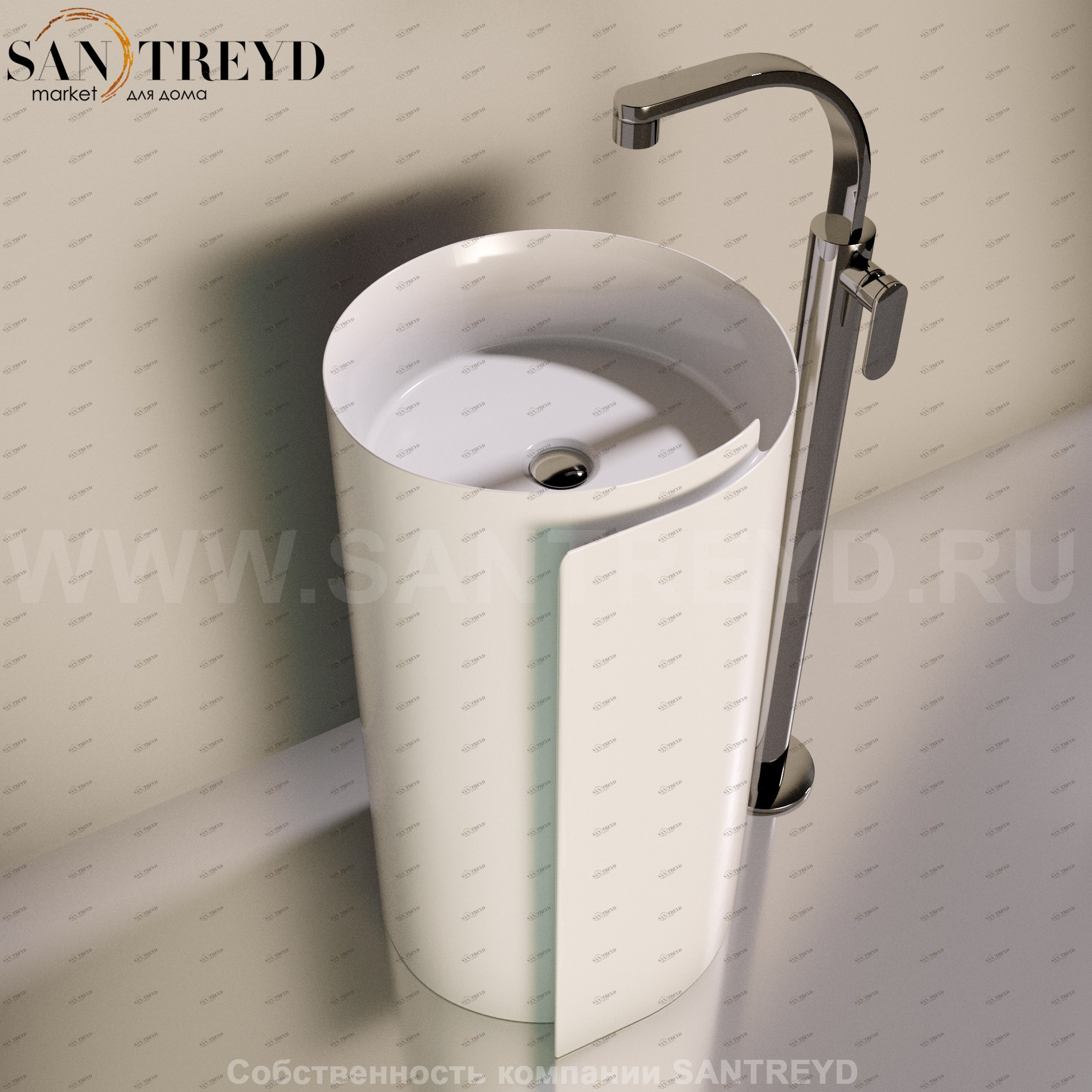 MR44C9016 Напольная раковина стоящая круглая Ceramica Flaminia Roll