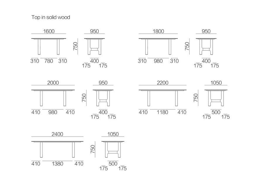 Прямоугольный обеденный стол HC28 maison 2H ARCH-00076620 - Вид №3