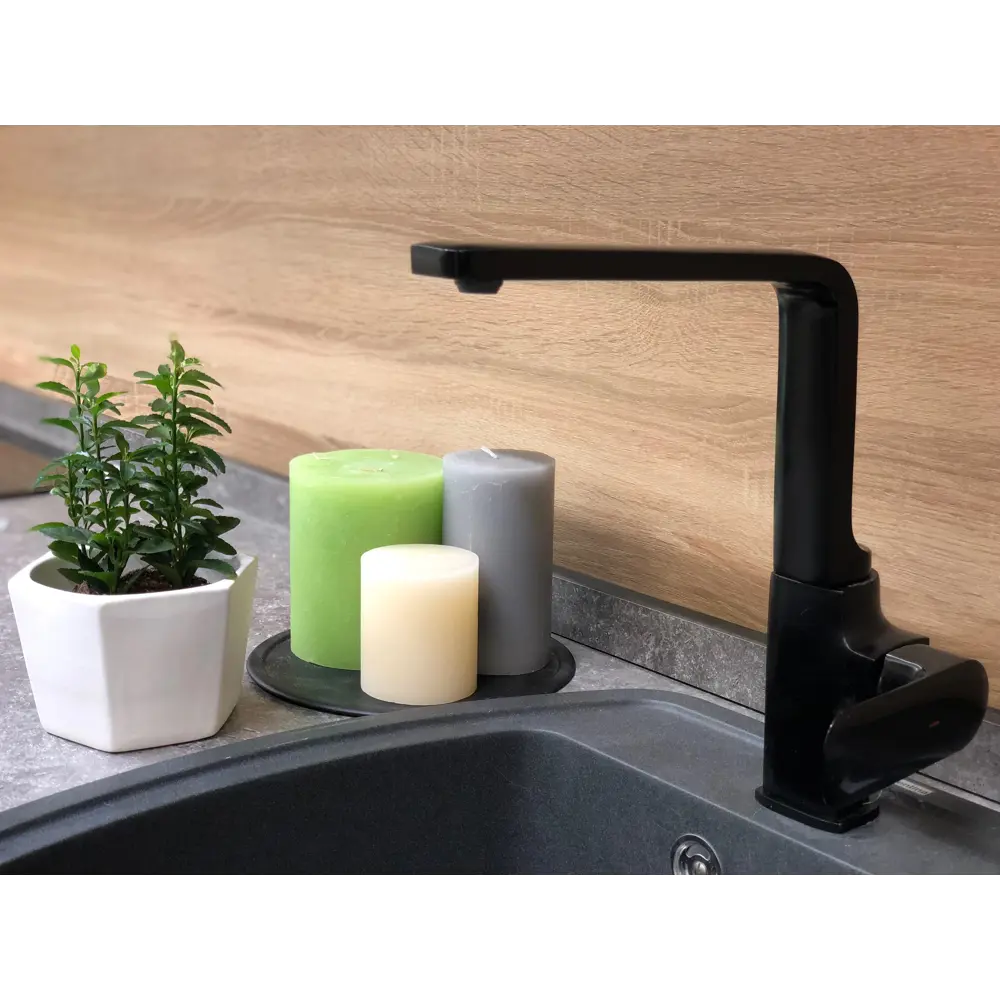 Кухонный смеситель DELINIA Remix черный с высоким изливом 82063094 STLM-0018540 - Вид №7