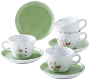 39G230A69358C MG Wildflower cappuccinoset 8 частей пять чувств акварель зеленый Kahla-porzellan