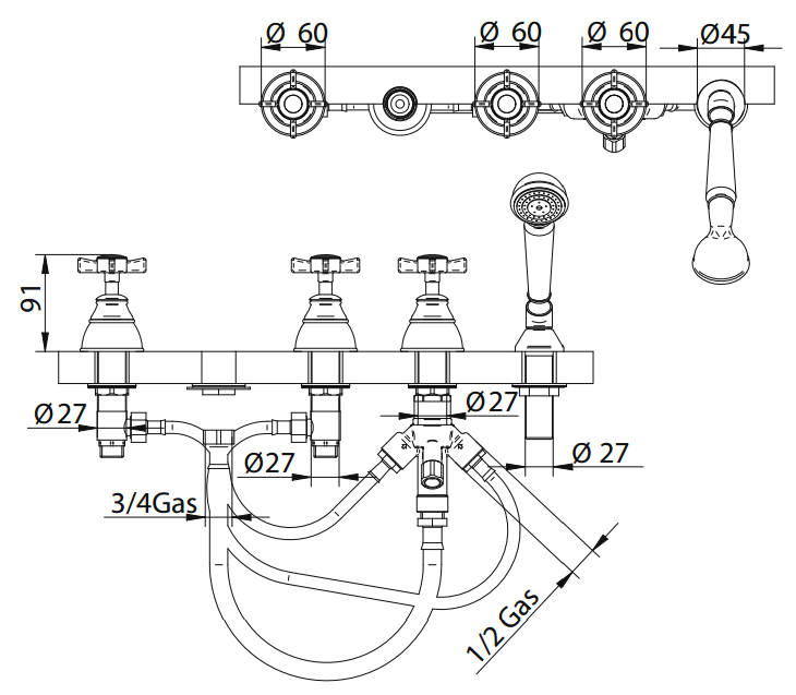 616940YY18SC Смеситель Bandini Old England Santreyd - Вид №2