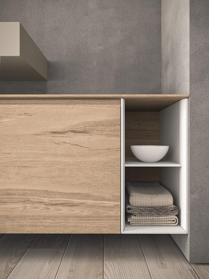 NOVELLO Подвесная тумба под умывальник из HPL с зеркальными дверцами Calix xl sun-id-1484147 - Вид №1