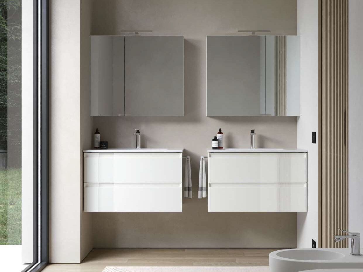 Подвесной шкаф для умывальника со встроенной раковиной Ideagroup Play ARCH-00115924