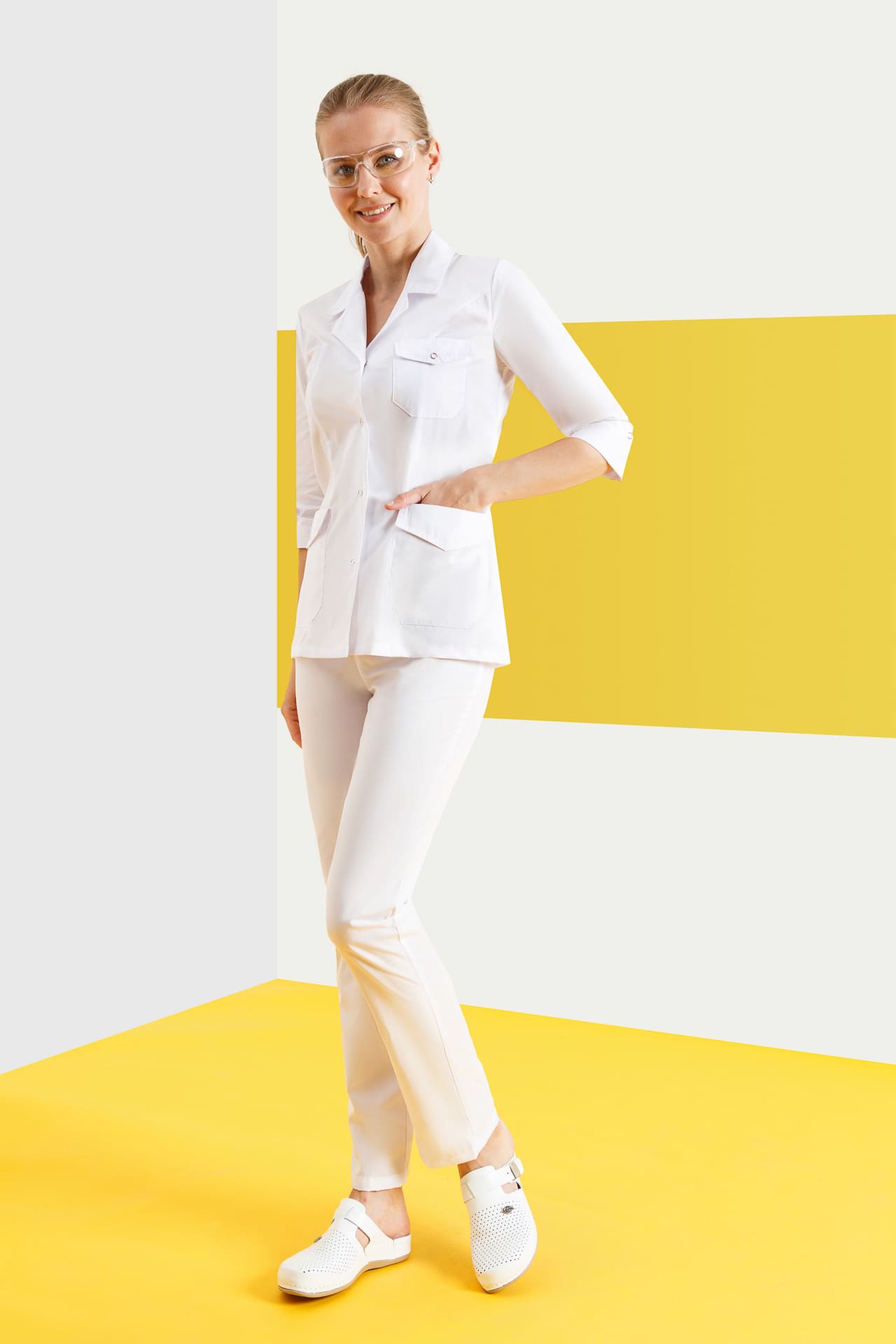 64163 Костюм "Муза" белый  Медицинская одежда  размер 44 Спецодежда  - Вид №5