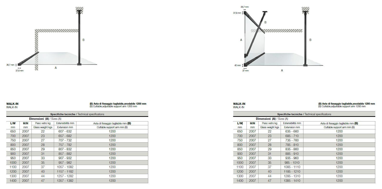 Алюминиевый и стеклянный душ TAMANACO WALK-IN ARCH-00036406 - Вид №21
