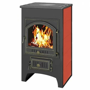 Печь-камин Везувий ПК-02 (205) с плитой (красный)