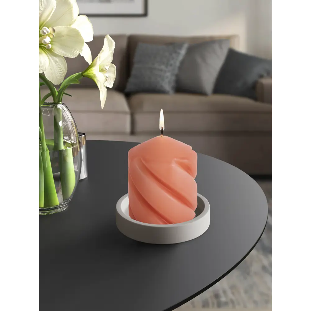 Свеча столбик цвет салмон 10 см Santreyd STLM-2065169 - Вид №3