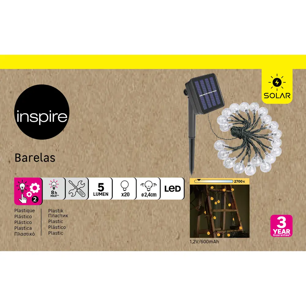 Солнечная гирлянда INSPIRE Barelas для садового декора 5 метров 84692981 STLM-0933895 - Вид №4