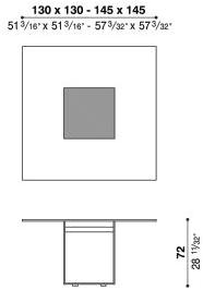 ACERBIS Квадратный стол из нержавеющей стали и стекла sun-id-1488635 - Вид №3